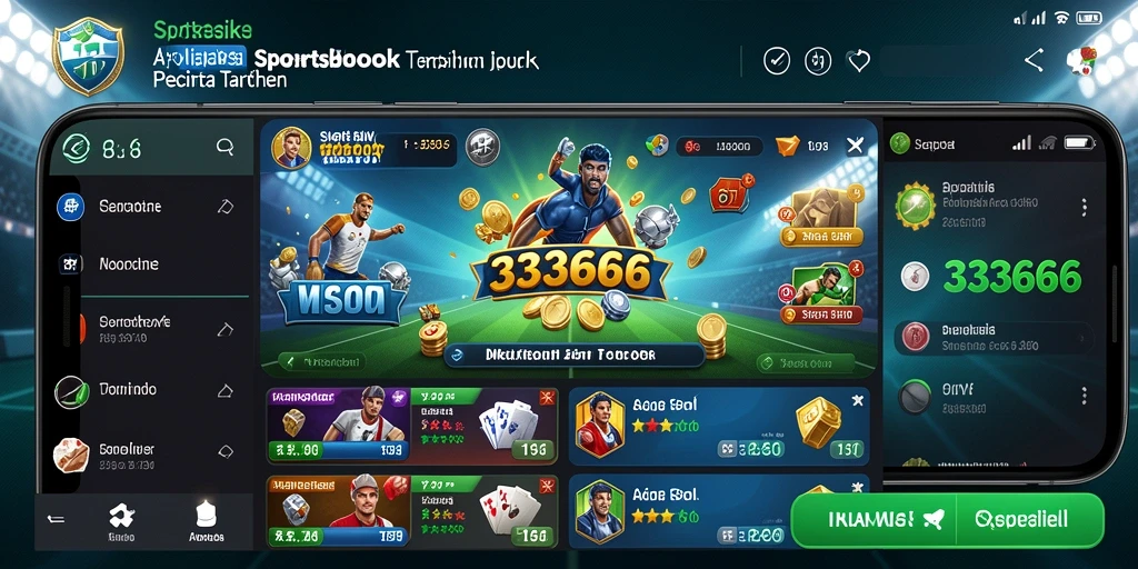 Tampilan menarik dan interaktif dari aplikasi Sportsbook 333666.