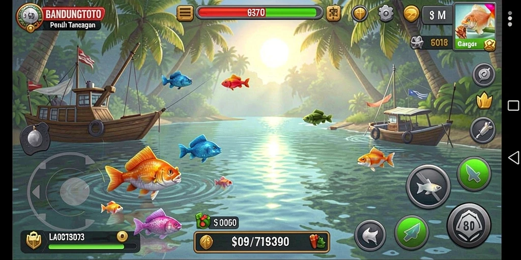 Tampilan gameplay BANDUNGTOTO yang menampilkan aksi memancing seru.