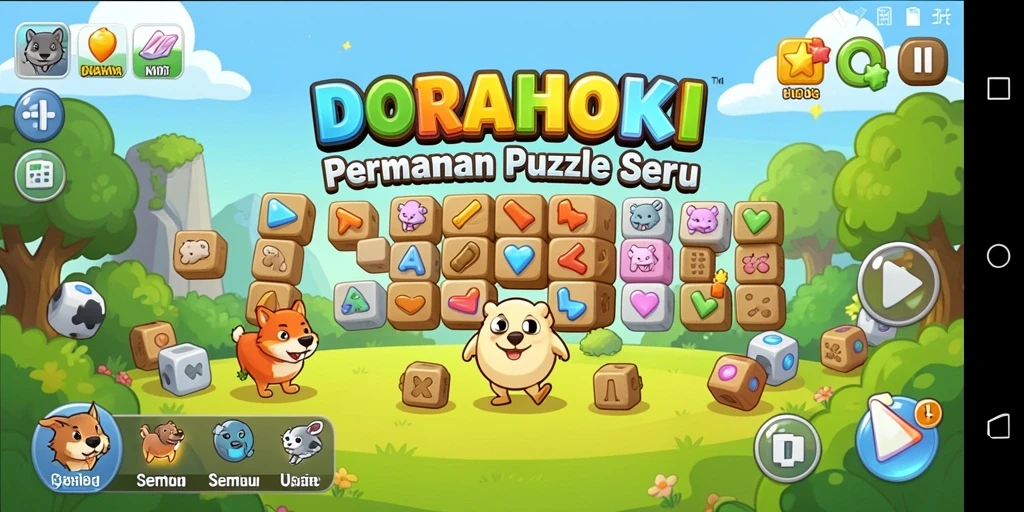 Screenshot gameplay DORAHOKI menampilkan tantangan Puzzle yang menarik.
