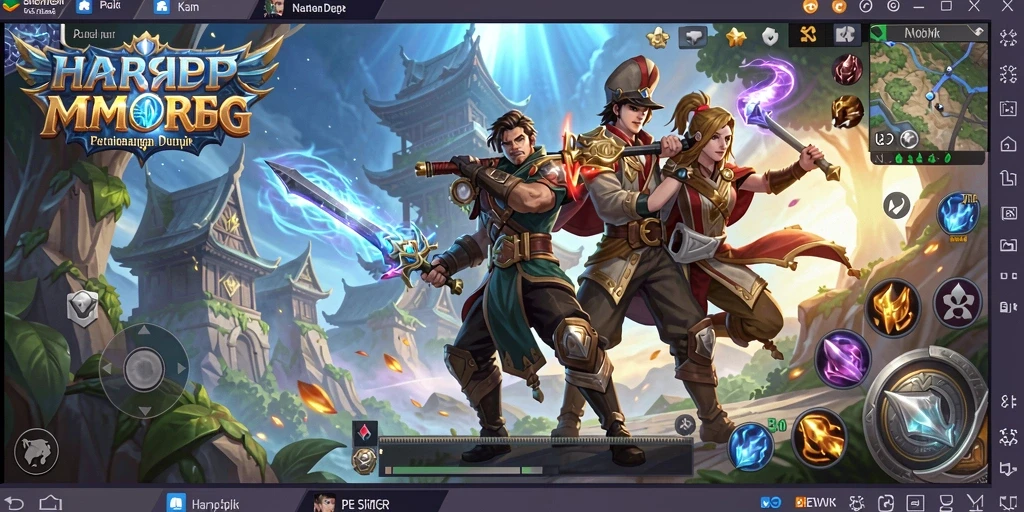 Tangkapan layar utama HARAPJP menunjukkan aksi seru dalam permainan MMORPG.