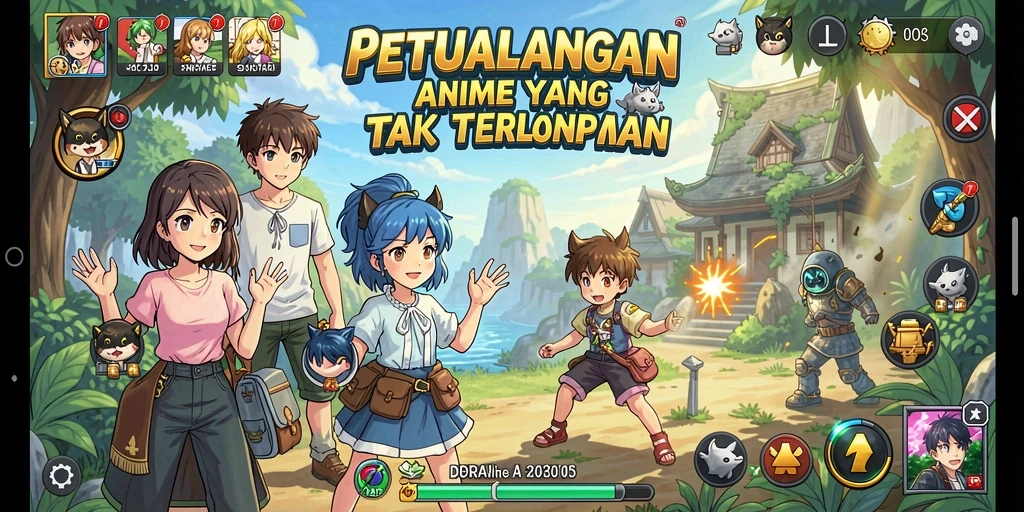 Tampilan gameplay <strong>IDNRAJA</strong> yang penuh aksi dan karakter anime.