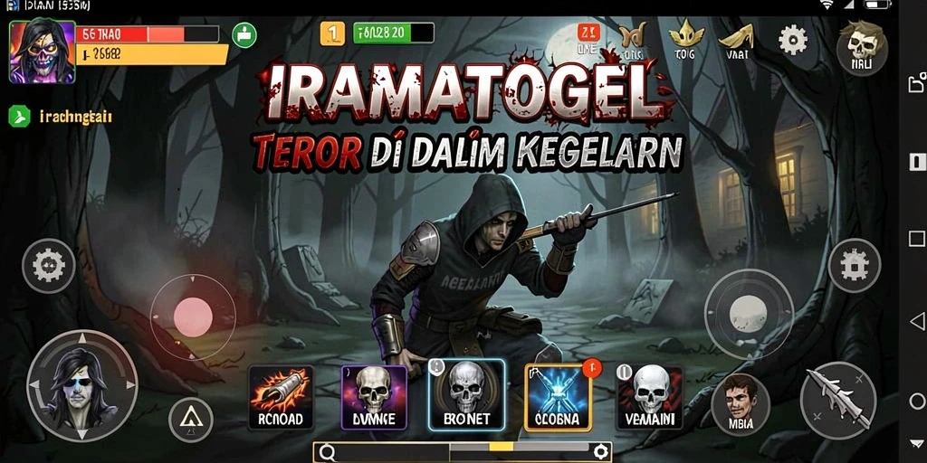 Tampilan gameplay IRAMATOGEL yang menegangkan dan seram.
