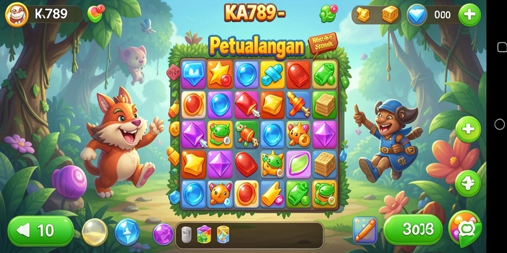 Gameplay seru dengan elemen-elemen warna-warni dari KA789.