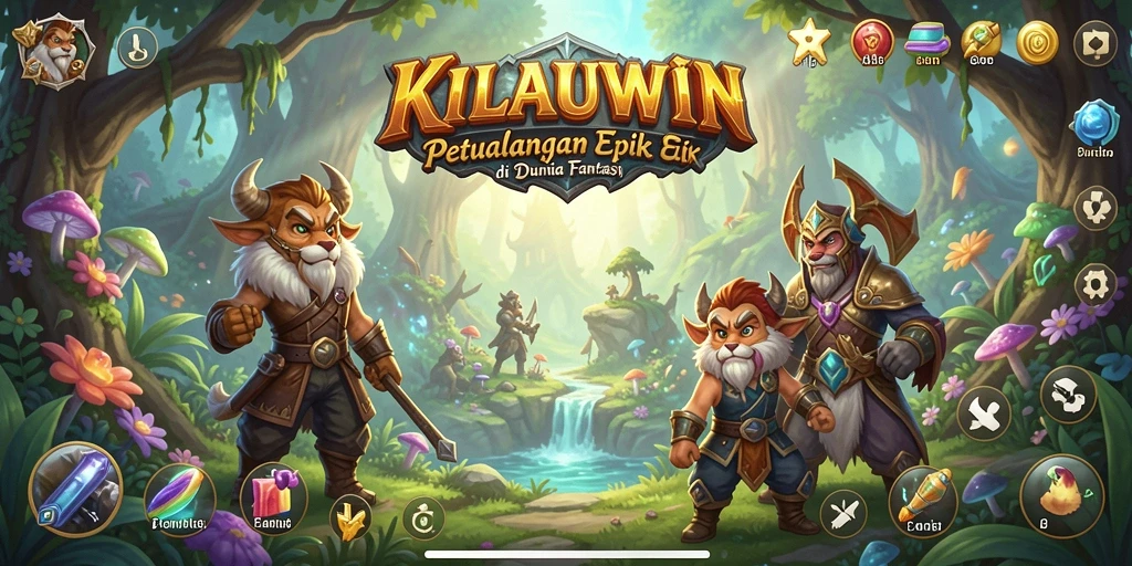Tampilan gameplay KILAUWIN yang menampilkan pertempuran seru dan karakter yang menarik.