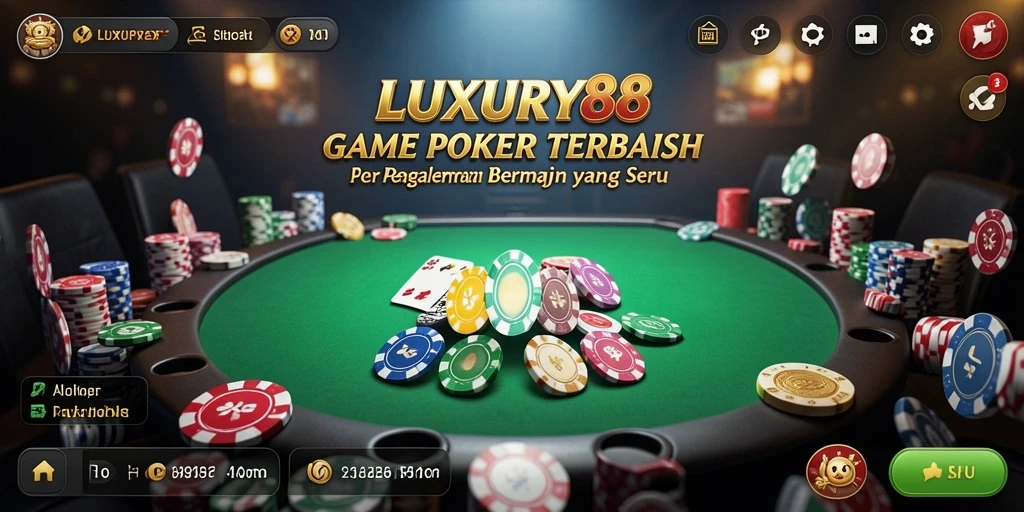 Tampilan gameplay seru dalam aplikasi LUXURY88 saat bermain Poker.