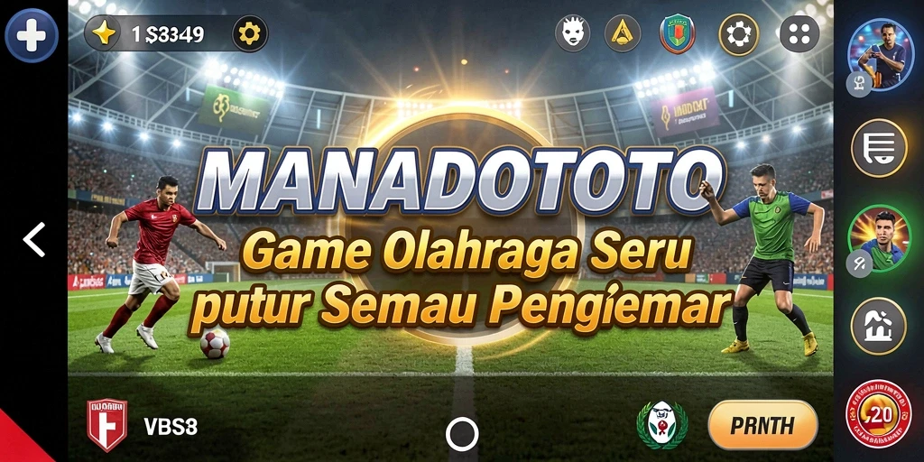 Screenshot gameplay seru dari MANADOTOTO yang menunjukkan aksi olahraga.
