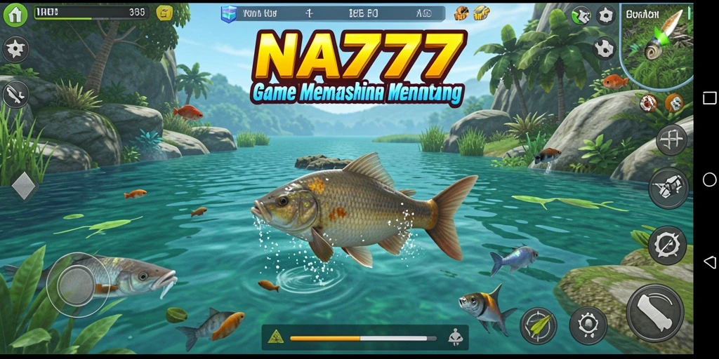 Screenshot gameplay NA777 yang menampilkan aksi memancing yang seru.
