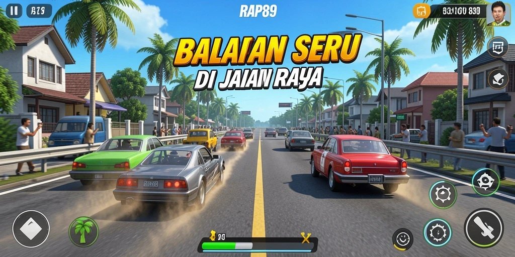 Gameplay RAP89 yang mendebarkan dengan balapan penuh aksi.