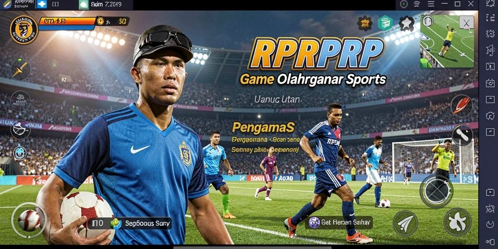 Screenshot gameplay RPRPRP yang menggambarkan aksi seru dalam olahraga.