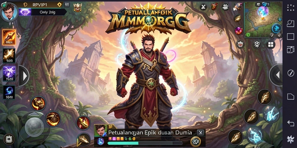 Tangkapan layar RPVIP1 menunjukkan aksi mendebarkan dalam dunia MMORPG.