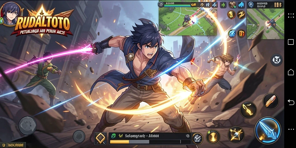 Tangkapan layar gameplay RUDALTOTO dengan karakter Anime yang menarik.