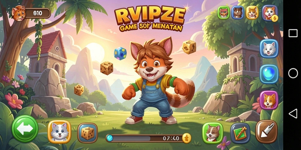 Tampilan gameplay RVIP2 yang menantang dan penuh warna.