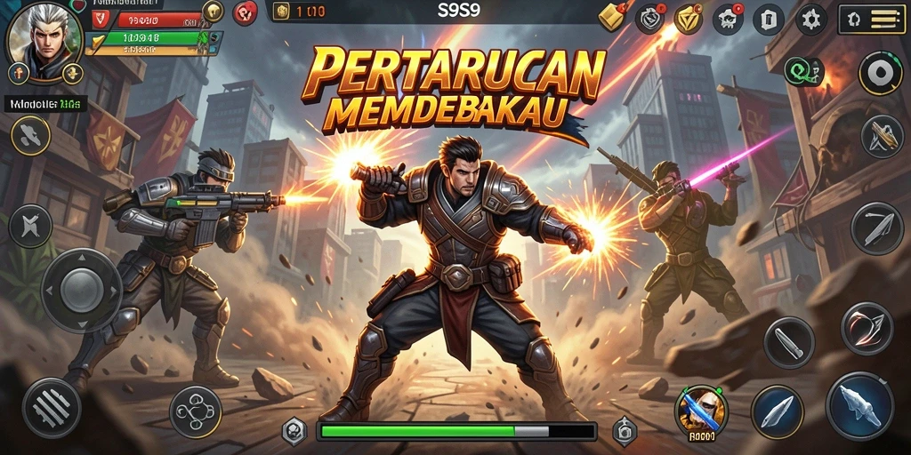 Tampilan seru dari gameplay pertarungan di S9S9.