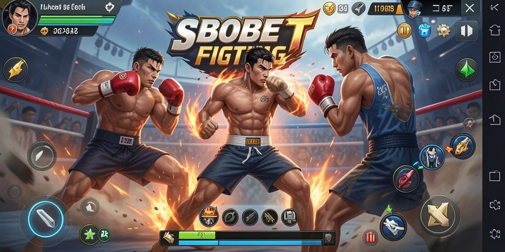 Tampilan gameplay SBOBET yang menegangkan dan penuh aksi pertarungan.