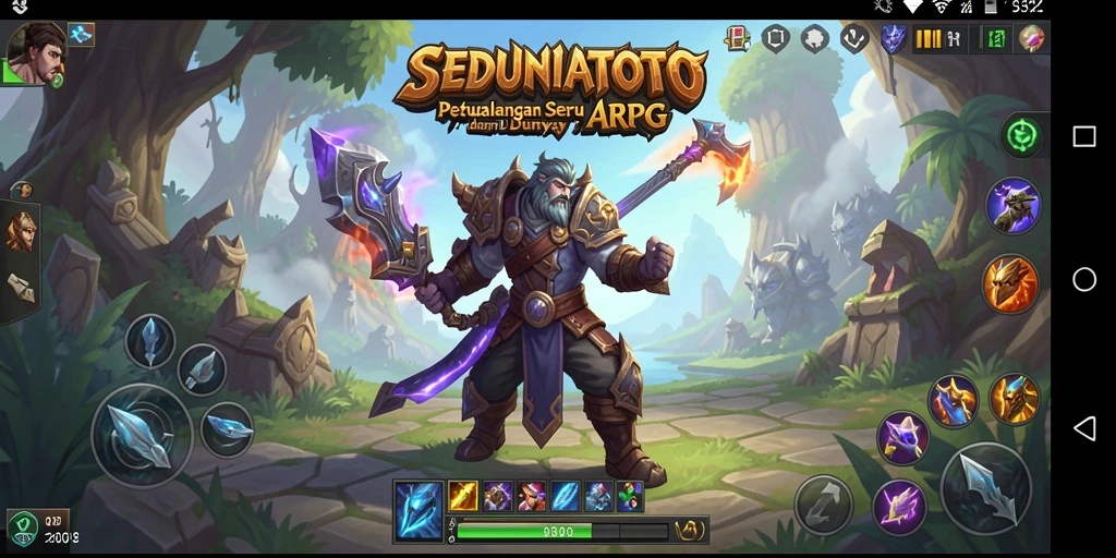 Screenshot utama SEDUNIATOTO menampilkan aksi pertarungan epik dalam dunia ARPG.