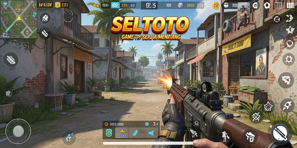 Tangkapan layar gameplay SELTOTO yang menampilkan aksi pertempuran intens di TPS.
