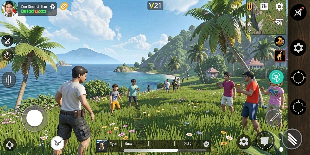 Tampilan gameplay V21 yang memukau dalam simulasi kehidupan.