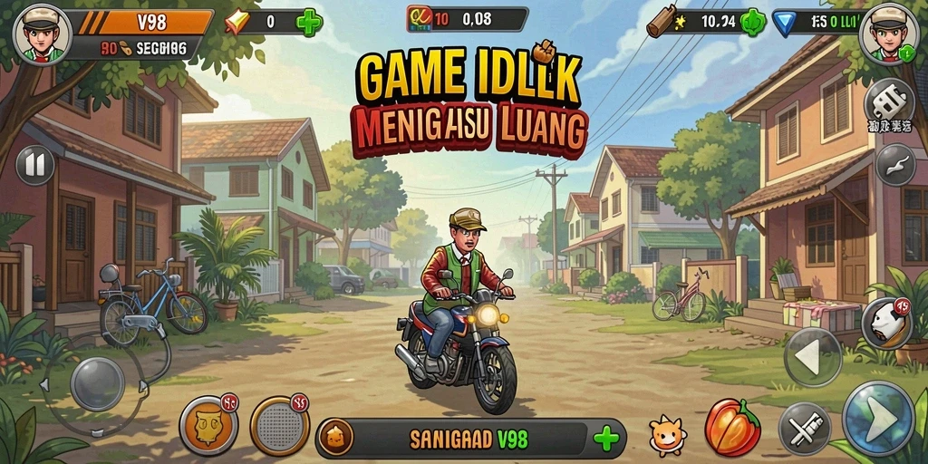 Gameplay V98 menampilkan berbagai aktivitas menarik dalam dunia Idle.